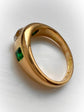 ANTIQUE DIAMOND & EMERALD FLUSH SET RING