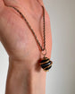 VICTORIAN 15CT GOLD COILD SNAKE & AGATE PENDANT