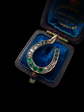 VICTORIAN EMERALD & DIAMOND HORSESHOE PENDANT