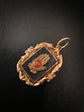 GEORGIAN GOLD & CORAL HAND & HEART PENDANT