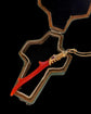 ANTIQUE 15CT GOLD SNAKE & CORAL PENDANT