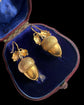 VICTORIAN LARGE 9CT GOLD ACORN EARRINGS