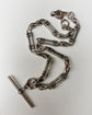 VICTORIAN SILVER TROMBONE & LOVERS KNOT ALBERT CHAIN