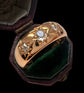 EDWARDIAN CHUNKY 18CT GOLD & DIAMOND GYPSY SET RING