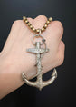 HUGE VICTORIAN SILVER ANCHOR PENDANT