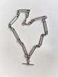ANTIQUE SUPER CHUNKY SILVER PAPERCLIP ALBERT CHAIN