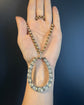 HUGE ANTIQUE SILVER & PASTE HORSESHOE PENDANT