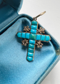 VICTORIAN TURQUOISE & DIAMOND CROSS PENDANT