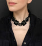 VICTORIAN WHITBY JET GEOMETRIC COLLAR NECKLACE