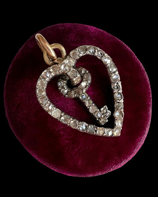 19TH CENTURY ‘KEY TO MY HEART’ DIAMOND PENDANT
