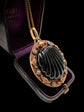 19TH CENTURY DIAMOND & BANDED AGATE SHELL PENDANT