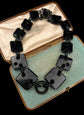 VICTORIAN WHITBY JET GEOMETRIC COLLAR NECKLACE