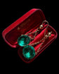 EARLY 19TH CENTURY GREEN PASTE EARRINGS