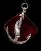 VINTAGE LARGE SILVER ANCHOR & FISH PENDANT