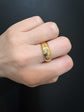 EDWARDIAN CHUNKY 18CT GOLD & DIAMOND GYPSY SET RING