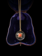 VICTORIAN ROCK CRYSTAL DOME LOCKET WITH DIAMOND & CORAL CENTRE