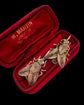 ANTIQUE SILVER GILT FLY EARRINGS
