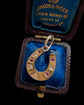 VICTORIAN DIAMOND & RUBY 15CT GOLD HORSESHOE PENDANT