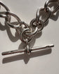 HUGE VICTORIAN TWIST OPEN CURB SILVER ALBERT CHAIN