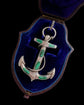 VICTORIAN MALACHITE & SILVER ANCHOR PENDANT