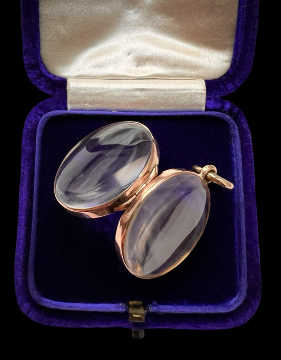 CHUNKY VICTORIAN CRYSTAL & 18CT GOLD LOCKET