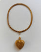 HUGE VICTORIAN PINCHBECK HEART PENDANT & SNAKE CHAIN