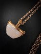 19TH CENTURY CHUNKY MOTHER OF PEARL & 15CT GOLD BASKET PENDANT