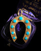 VICTORIAN 15CT GOLD & TURQUOISE HORSESHOE PENDANT