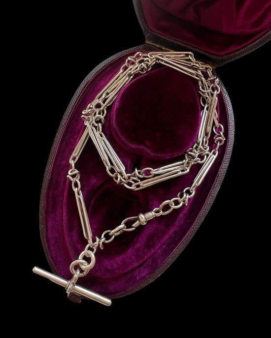 ANTIQUE SILVER TROMBONE ALBERT CHAIN