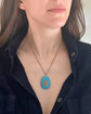 VICTORIAN DIAMOND LEAF & PAVÉ TURQUOISE BOMBE PENDANT