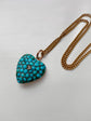 VICTORIAN PAVÉ TURQUOISE & DIAMOND HEART PENDANT