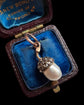 VICTORIAN DIAMOND & PEARL ACORN PENDANT