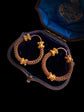 19TH CENTURY 18CT GOLD & WOVEN HAIR HOOP EARRINGS