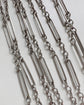 ANTIQUE SILVER REEDED PAPERCLIP GUARD CHAIN