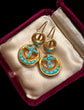 VICTORIAN TURQUOISE & 18CT GOLD EARRINGS