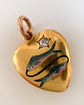 VINTAGE ZODIAC ‘PISCES’ DOUBLE FISH HEART PENDANT