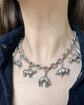 VICTORIAN ANIMAL CHARM CHUNKY SILVER NECKLACE