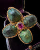 VICTORIAN SCARAB BEETLE & GARNET PENDANT / BROOCH