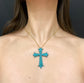 For Chryssa 19TH CENTURY FRENCH PAVÉ TURQUOISE CROSS PENDANT