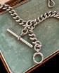 EDWARDIAN CHUNKY SILVER CURB ALBERT CHAIN