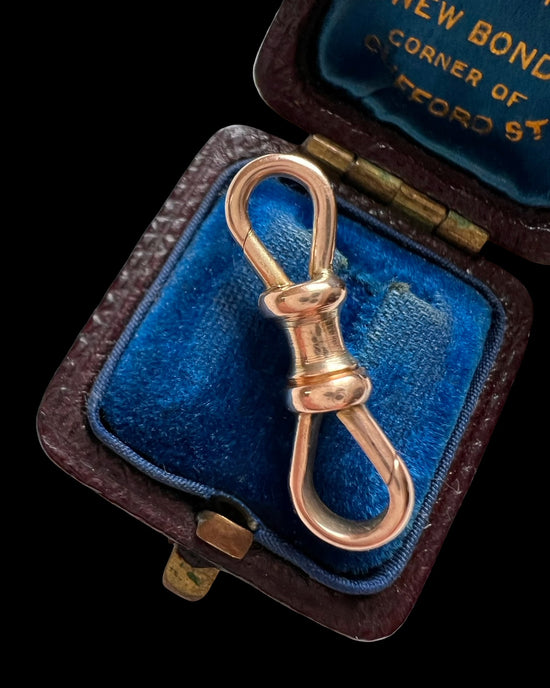 VICTORIAN 9CT GOLD DOUBLE DOGCLIP