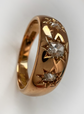 EDWARDIAN CHUNKY 18CT GOLD & DIAMOND GYPSY SET RING