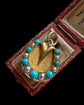 VICTORIAN 15CT GOLD & TURQUOISE HORSE HOOF PENDANT