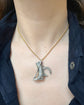 SILVER RIDING BOOT & HORSESHOE PENDANT