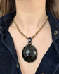 HUGE VICTORIAN FACETED JET PENDANT