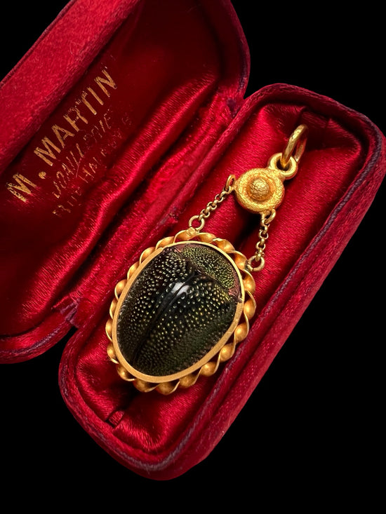VICTORIAN SCARAB BEETLE PENDANT