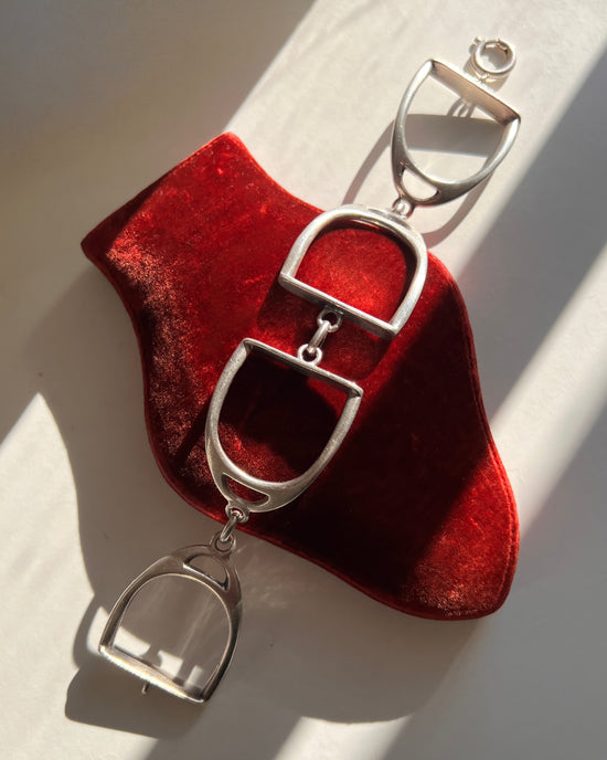VINTAGE FRENCH SILVER LARGE STIRRUP BRACELET