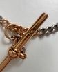 ANTIQUE BI-COLOUR 18CT GOLD & PLATINUM CURB ALBERT CHAIN