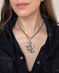 VICTORIAN SILVER & TURQUOISE DOVE PENDANT WITH ORIGINAL BOX
