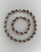 SUPER CHUNKY VINTAGE SILVER TWIST CHAIN & BRACELET SET